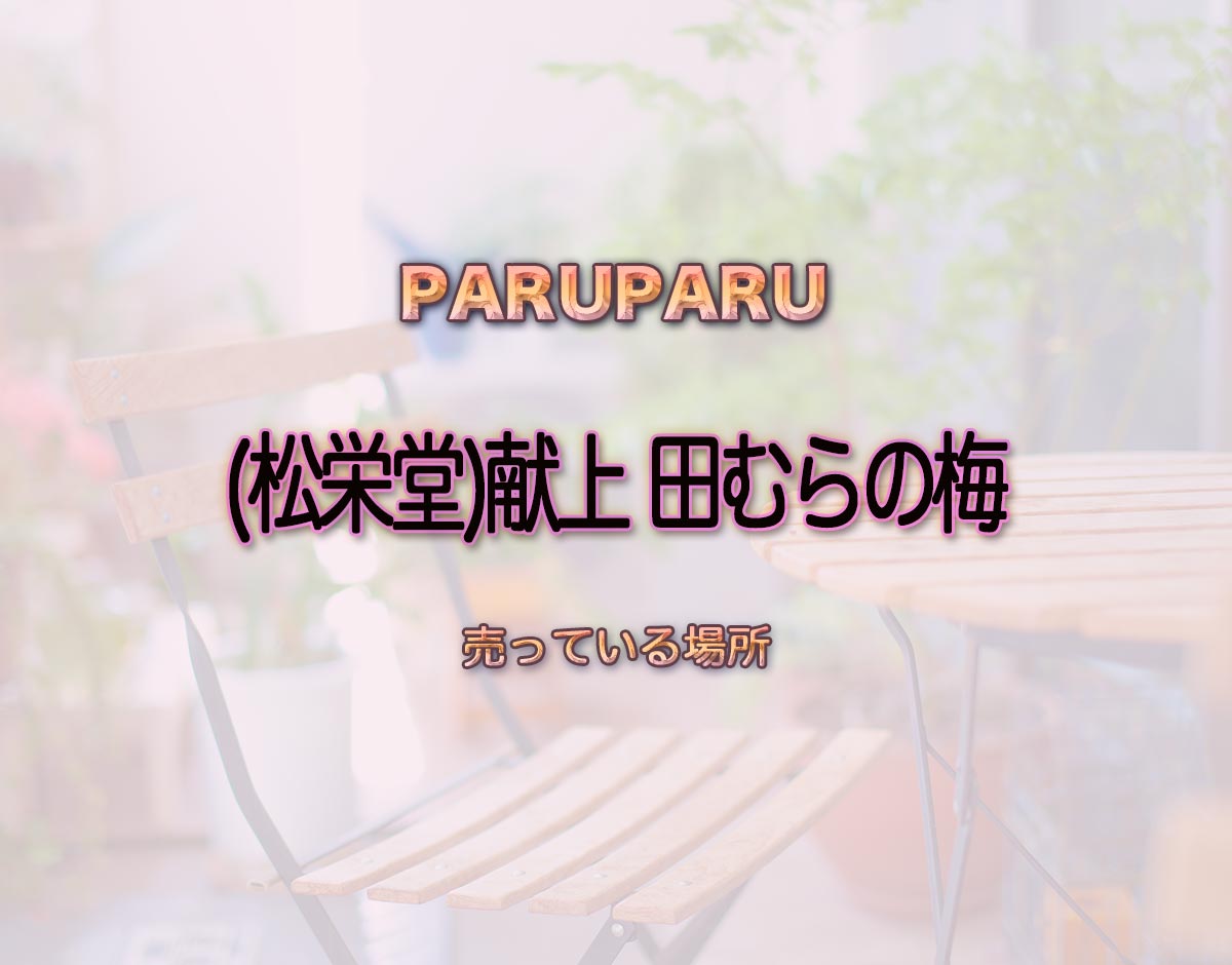 「(松栄堂)献上 田むらの梅」はどこで売ってる？