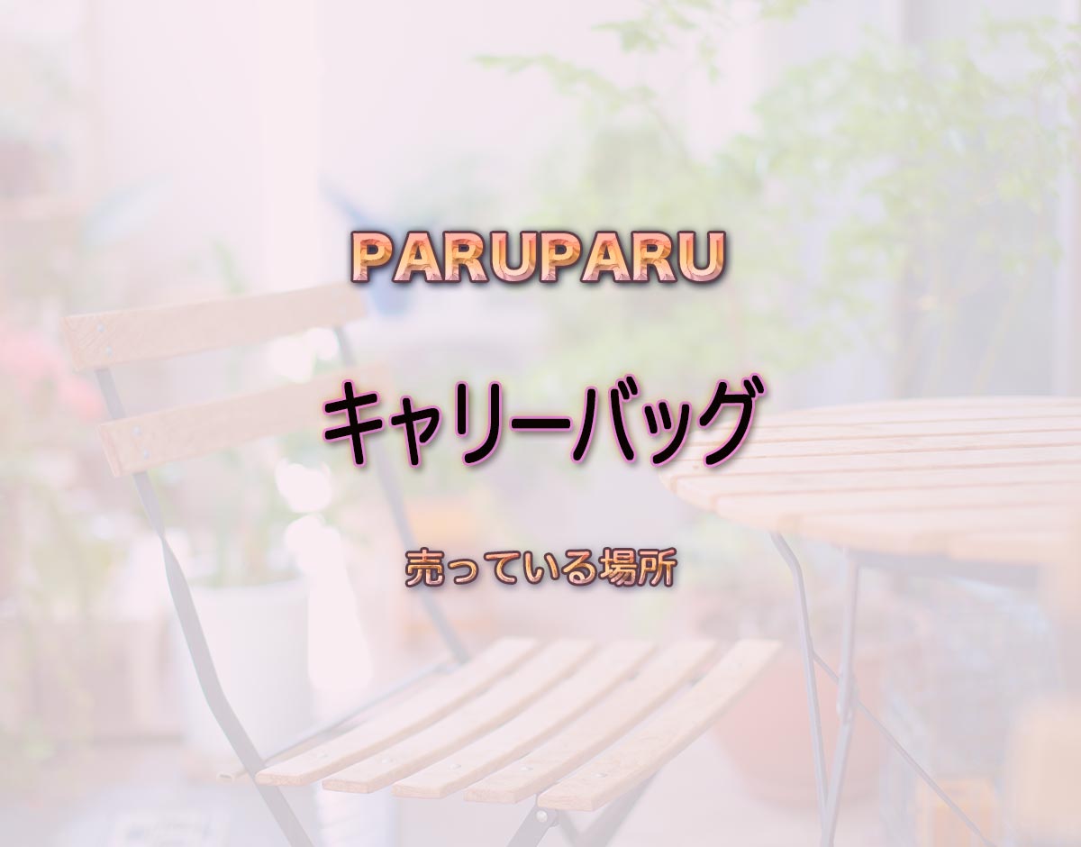 「キャリーバッグ」はどこで売ってる？