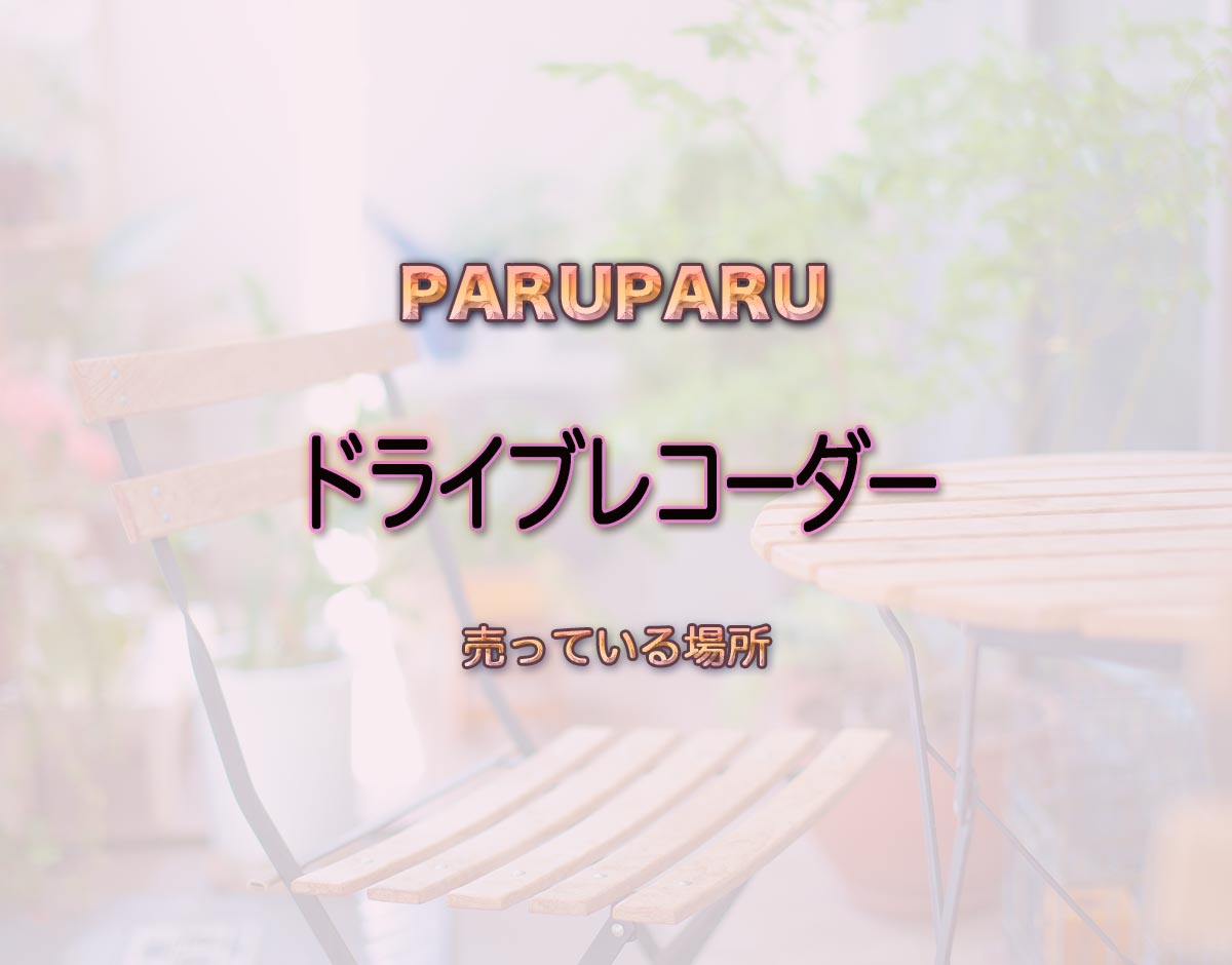 「ドライブレコーダー」はどこで売ってる？