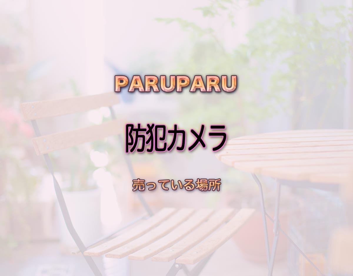 「防犯カメラ」はどこで売ってる？